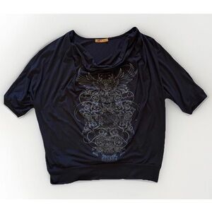 Seven 7 Tattoo Top Sz 22 24 Shirt Blouse Sparkle Shakespeare Biker Goth Rock Y2K